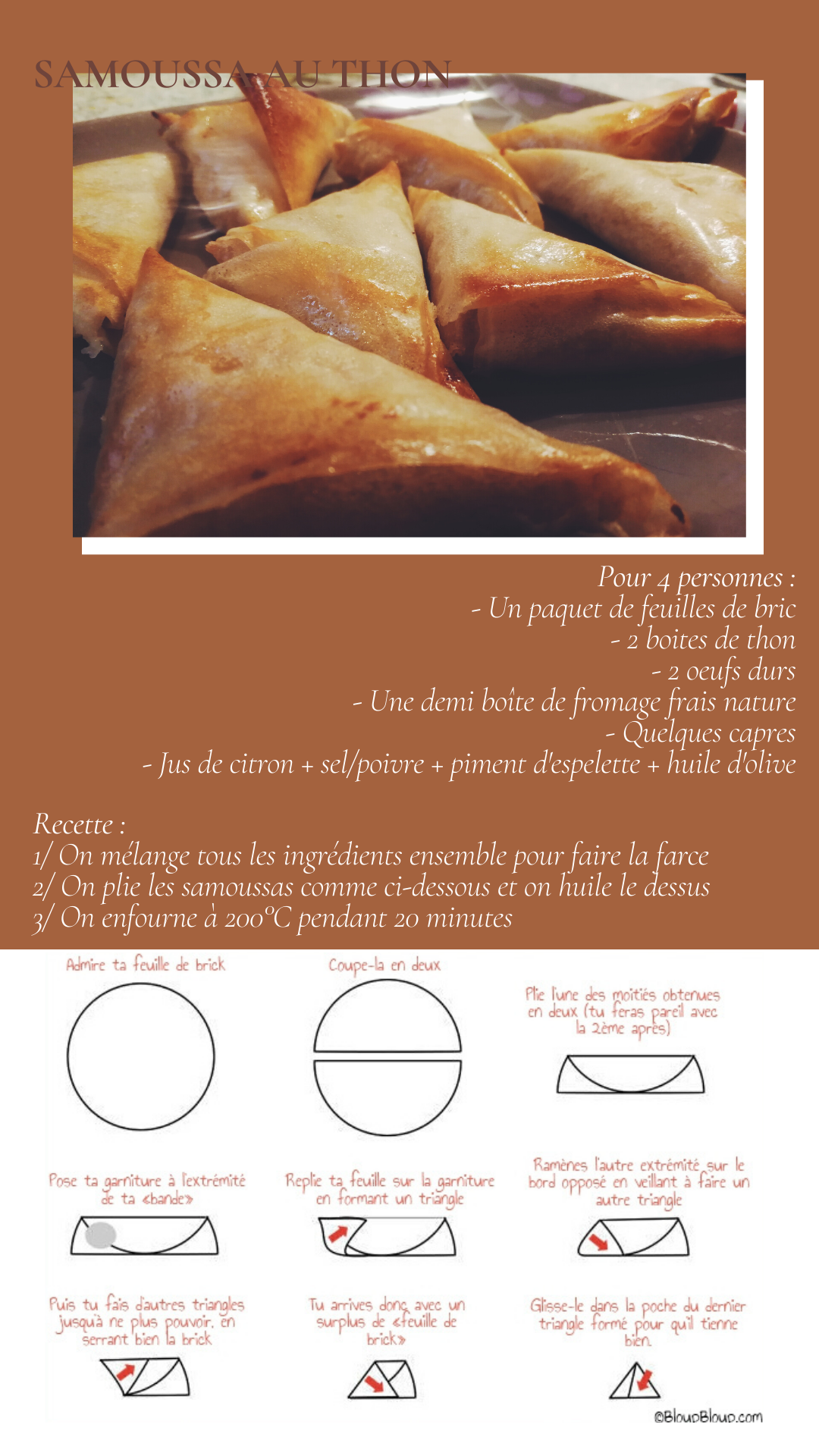 Recette Express Samoussa au thon