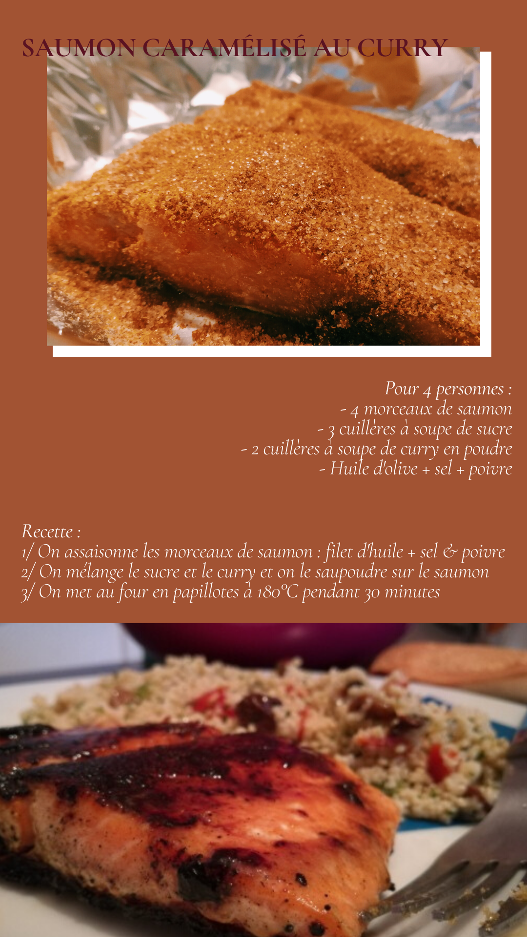 Recette Express Saumon Curry